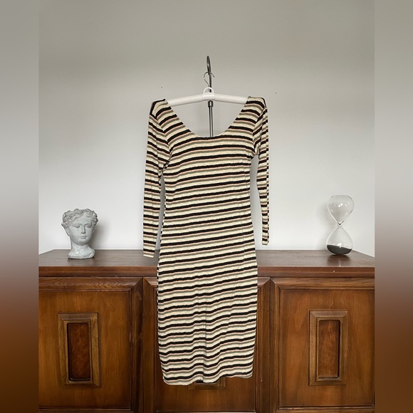 dolan Dresses & Skirts - Dolan (Anthropologie) Midi Striped Dress with Scoop Back (stretchy! :)) | Size M